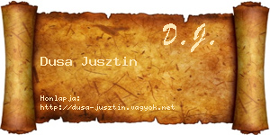 Dusa Jusztin névjegykártya